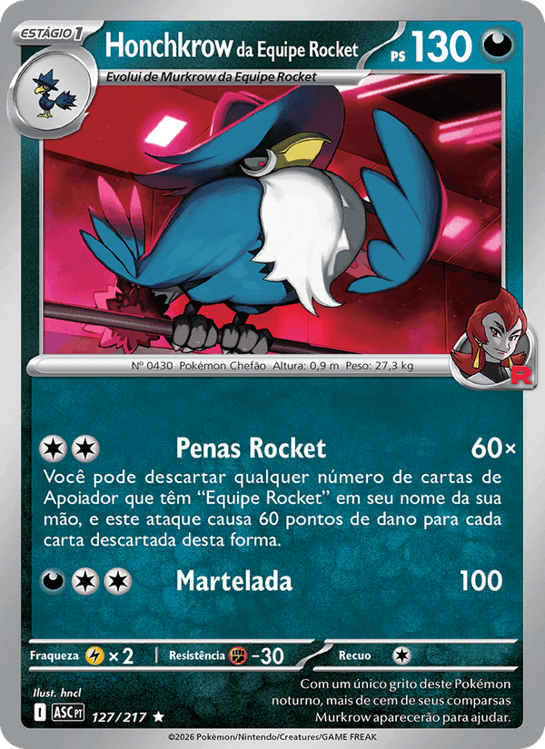 Honchkrow da Equipe Rocket (#127E/217)